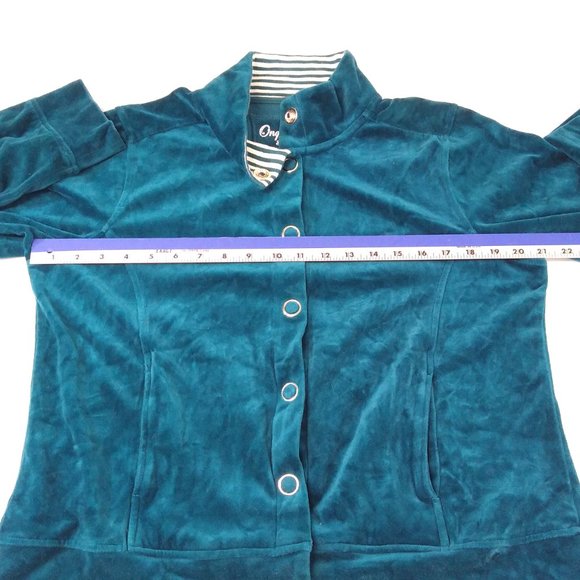 Onque Casuals Large Velour Casual Jacket Snap Fasten Comfort Elements of Style - Picture 9 of 12